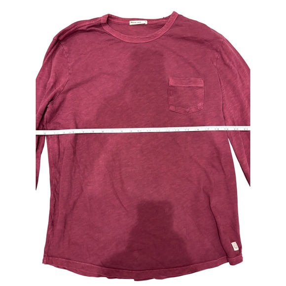 Marine Layer Mens Long Sleeve Pocket Tee Burgundy Maroon Cotton Shirt Size M $78 - Picture 9 of 9